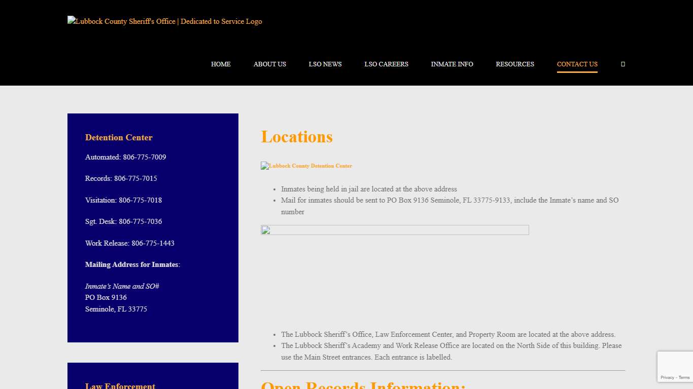 Contact – Lubbock County Sheriff's Office Dedicated to Service
